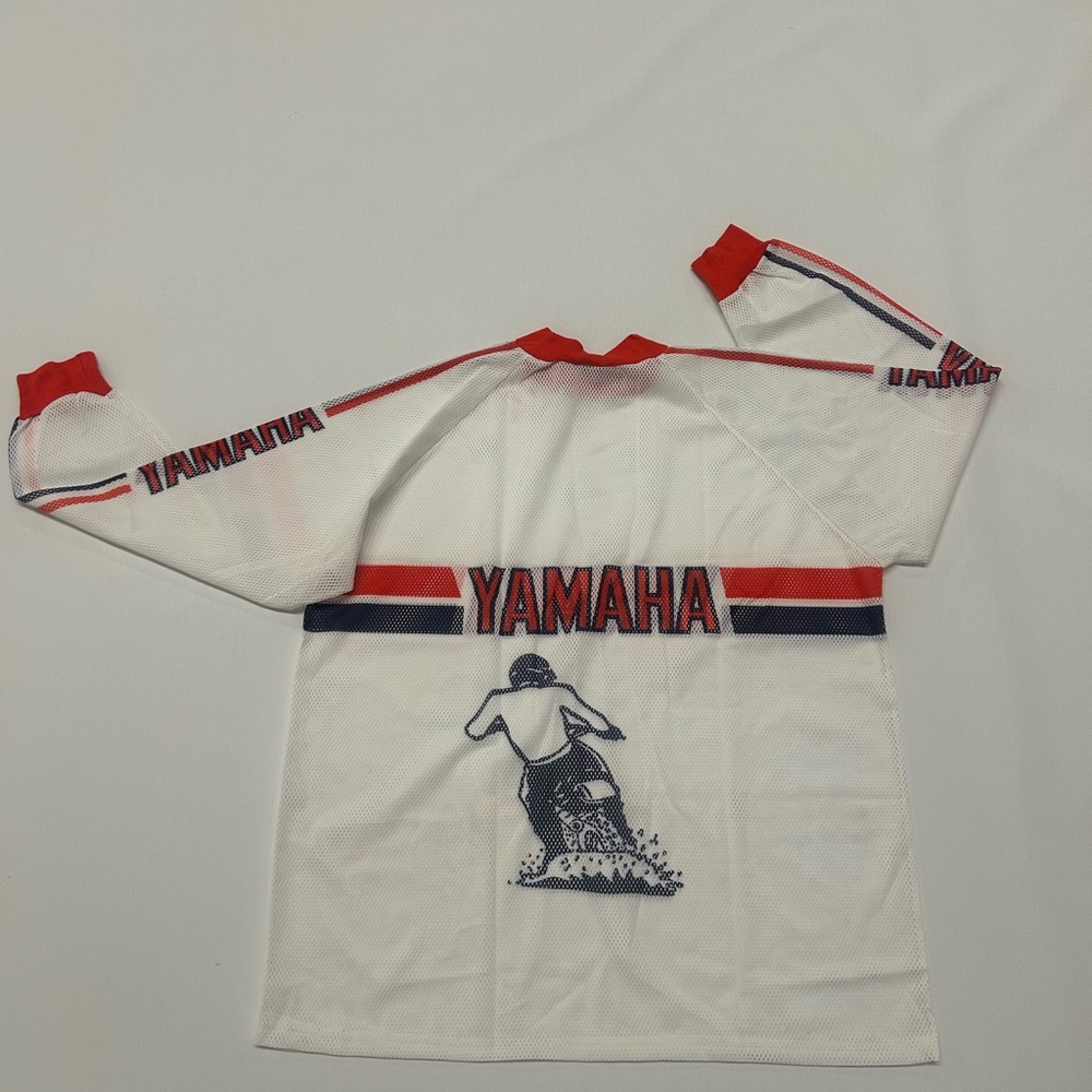 Yamaha Retro White and Red Long Sleeve Jersey